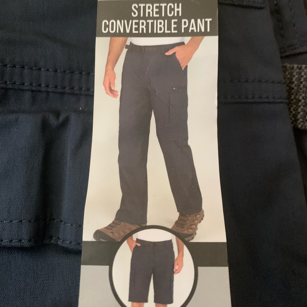 The Clothing Co. Stretch Convertible Pant, color: navy, Small x 34